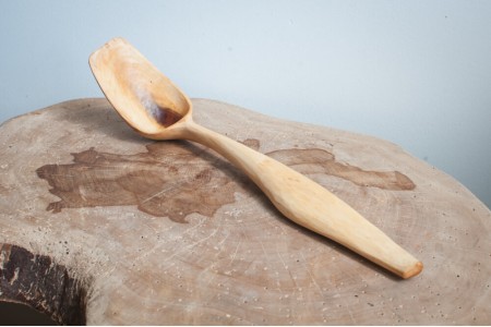 Cuillère en bois artisanale sculptée, Belle cuillère en bois